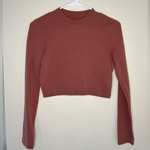 Rust Long Sleeve Crop Top
